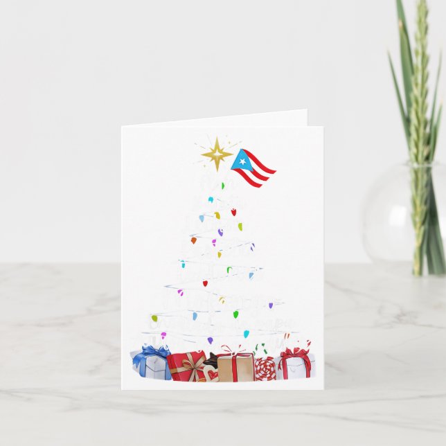 Carte Puerto Rican Christmas Tree Lights Food Traditions (Devant)