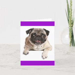 Carte Pug Puppy Dog Blank Greeting Note