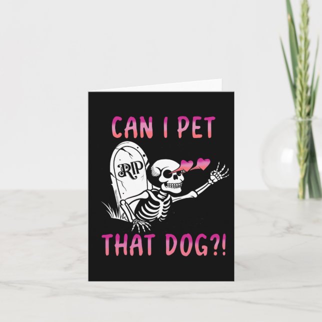 Carte Puis-Je Transmettre Ce Chien Skeleton Halloween (Devant)