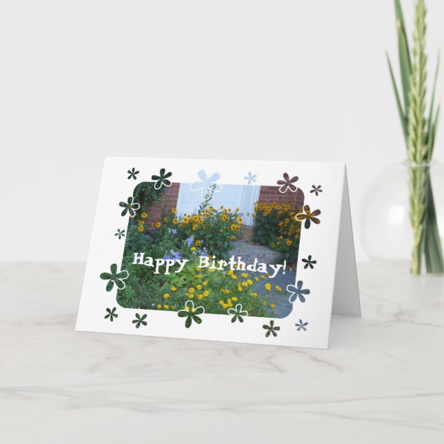 Carte Puissance des fleurs ! Anniversaire+Jardin (Devant)