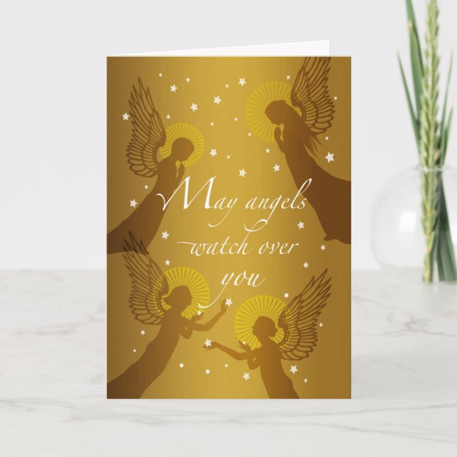 Carte Puissent les Anges vous surveiller pour Noël (Devant)
