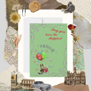 Carte Puissiez-vous avoir le plus heureux, le vin et le 