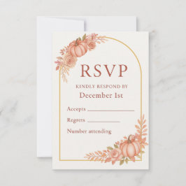 Carte Pumpkin Floral Fall Baby Shower RSVP Card