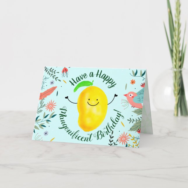 Carte Pun de mangue positif - Joyeux anniversaire Mangon (Devant)