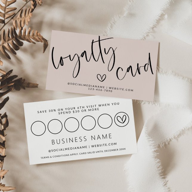 Carte Punch Boho Pink Loyalty Moderne (Modern Boho Pink Loyalty Card)