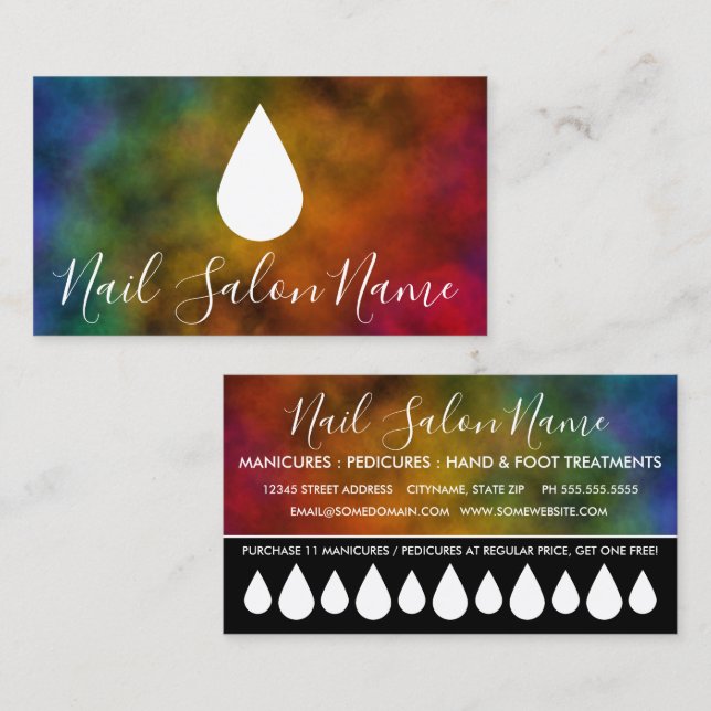 carte punch de fidélité du salon à ongles (Devant / Derrière)