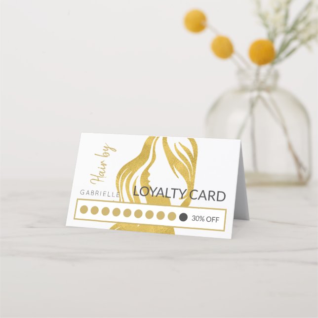 Carte punch fidélité client salon de cheveux (Devant)