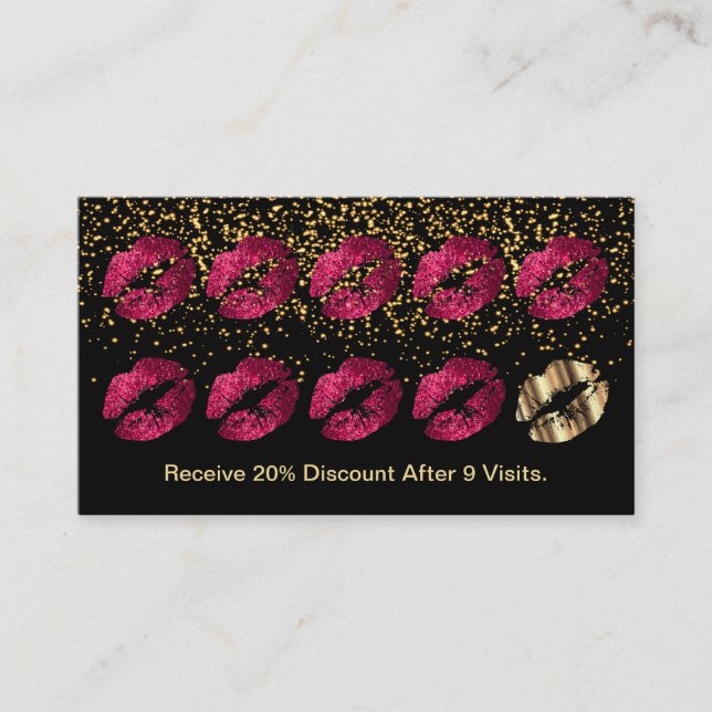 Carte Punch Loyalty - Parties scintillant rose cha (Devant)