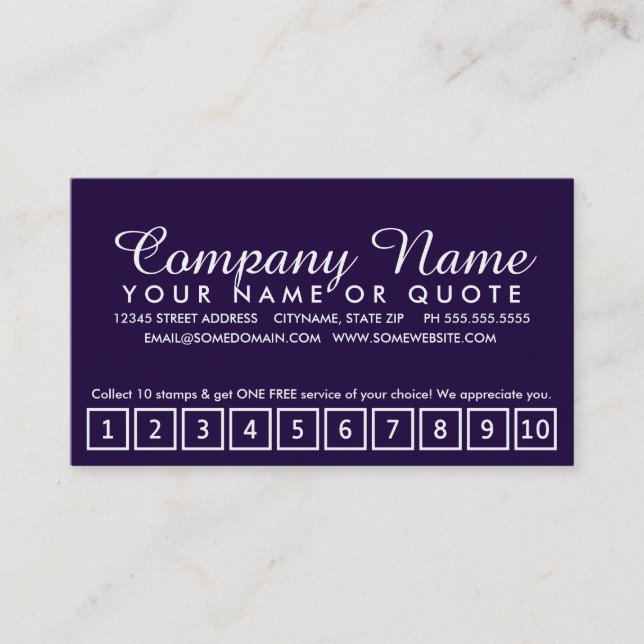 carte punch salon loyalty : style emo (Devant)