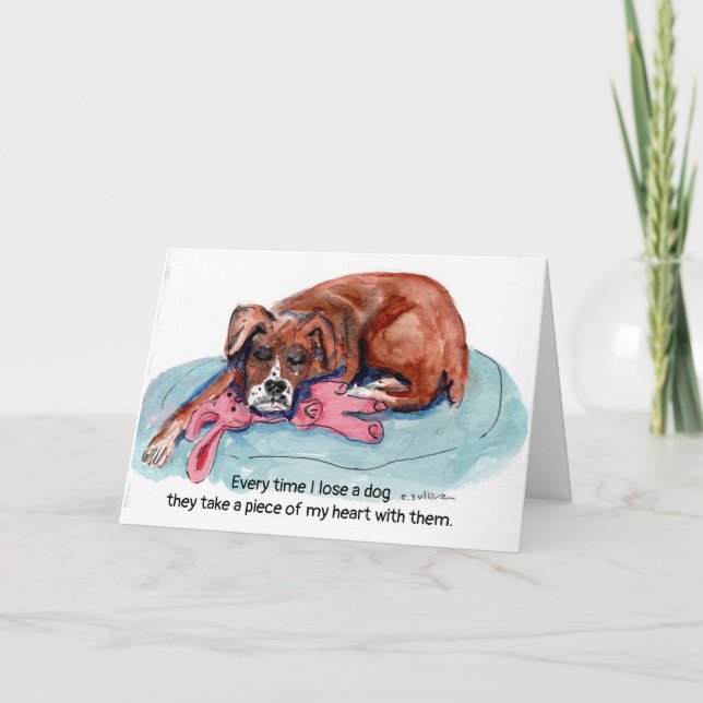 Carte Pup de peinture à l'aquarelle +"Chaque fois que je (Devant)