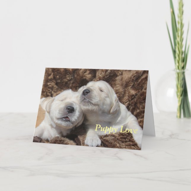 Carte Puppy Love Greeting Card par Focus pour une cause (Devant)