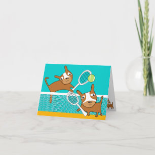 Carte Puppy Play Tennis Blank Card 2
