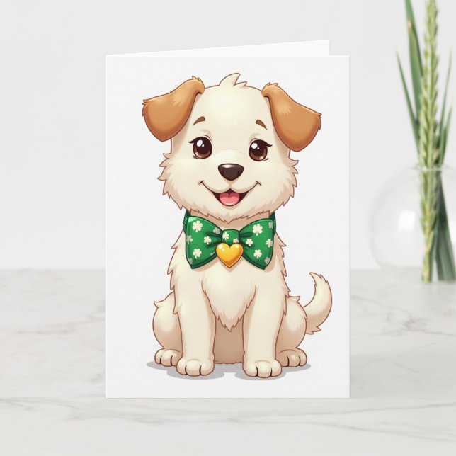 Carte Puppy With Bow Card (Devant)