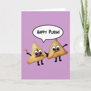 Carte Purim heureux hamantaschen