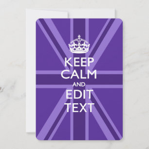 Carte Purple Accent Keep Calm and Your Text Union Jack