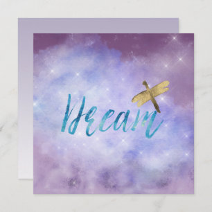 Carte Purple Aqua Dream Dragonfly