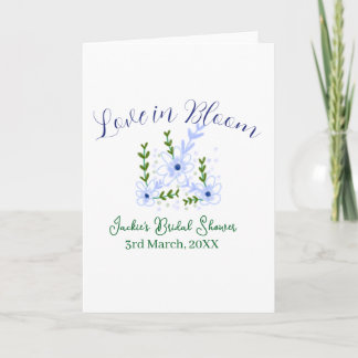 Carte Purple boho love in Bloom bridal shower name retro