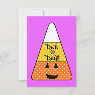 Carte Purple bonbon Corn Trou ou traiter Halloween