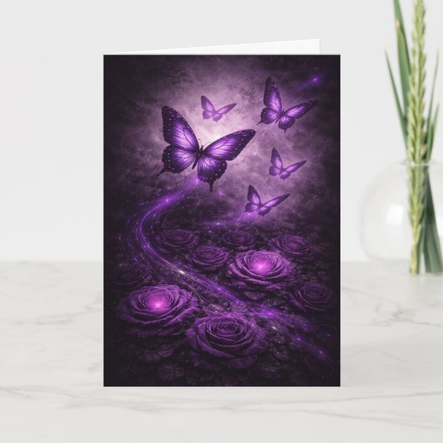 Carte Purple Butterfly– Dark Bloom Collection (Devant)