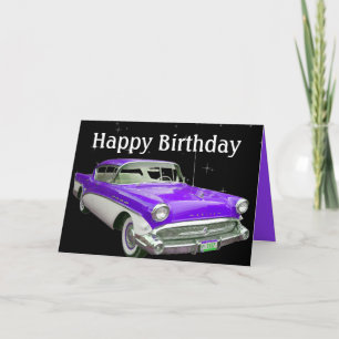 Carte Purple Classic Muscle Voiture Anniversaire Bash