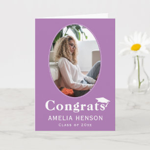Carte Purple Congrats Graduate Photo Graduate Card