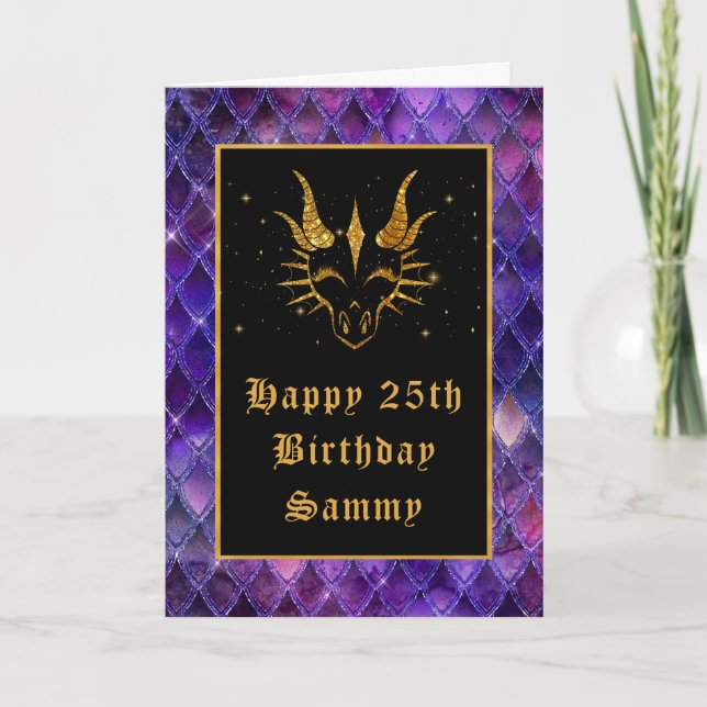 Carte Purple Dragon Scales Faux Parties scintillant Joye (Devant)