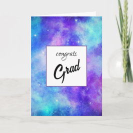 Carte Purple et Blue Galaxy Espace Graduation Abstraite