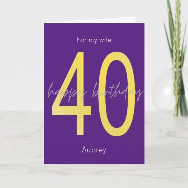 Carte Purple et Gold 40e anniversaire (Devant)