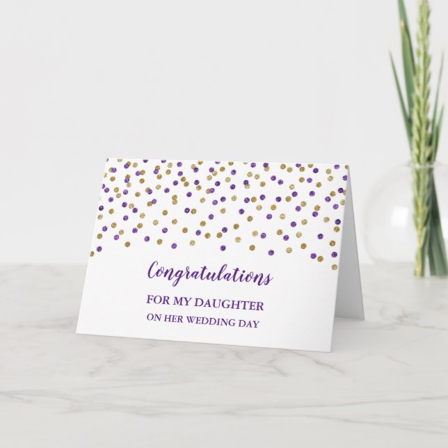 Carte Purple Gold Fille de mariage (Devant)