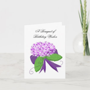 Carte Purple Hydrangea voeux d'anniversaire