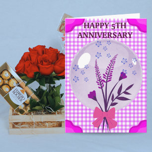 Carte Purple Lilac Moderne Boho 5e anniversaire Mariage