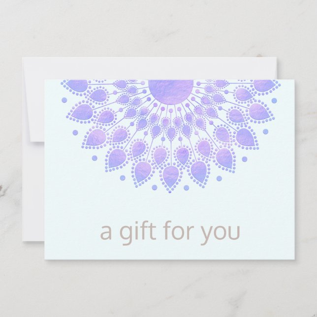 Carte Purple Lotus Mandala Salon Spa Certificat cadeau (Devant)