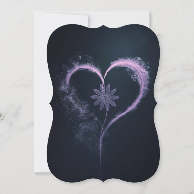 Carte Purple Mist Heart : Un Design Floral Conceptuel (Devant)