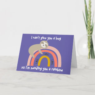 Carte Purple No Hugs Vous envoie une fente arc-en-ciel
