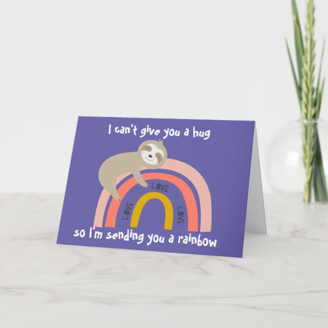 Carte Purple No Hugs Vous envoie une fente arc-en-ciel (Devant)