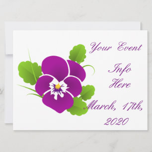 Carte Purple Pansy Flower Thunder_Cove