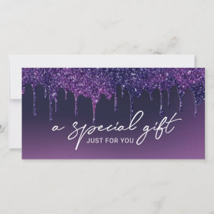 Carte Purple Parties scintillant Drives Salon Spa Certif