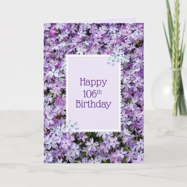 Carte Purple Phlox Pour 106ème Anniversaire (Devant)