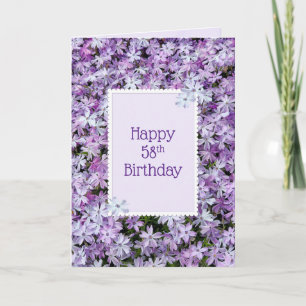 Carte Purple Phlox Pour 58ème Anniversaire