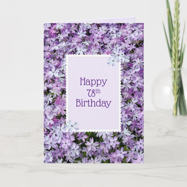Carte Purple Phlox Pour 78ème Anniversaire (Devant)