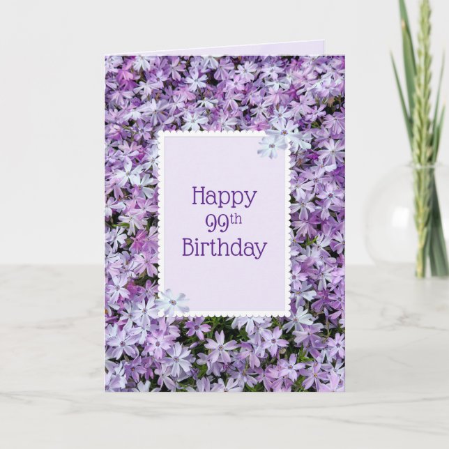 Carte Purple Phlox Pour 99ème Anniversaire (Devant)
