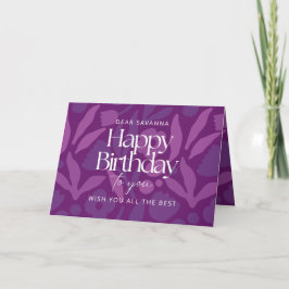 Carte Purple Pop Flowers Joyeux Anniversaire pour vous