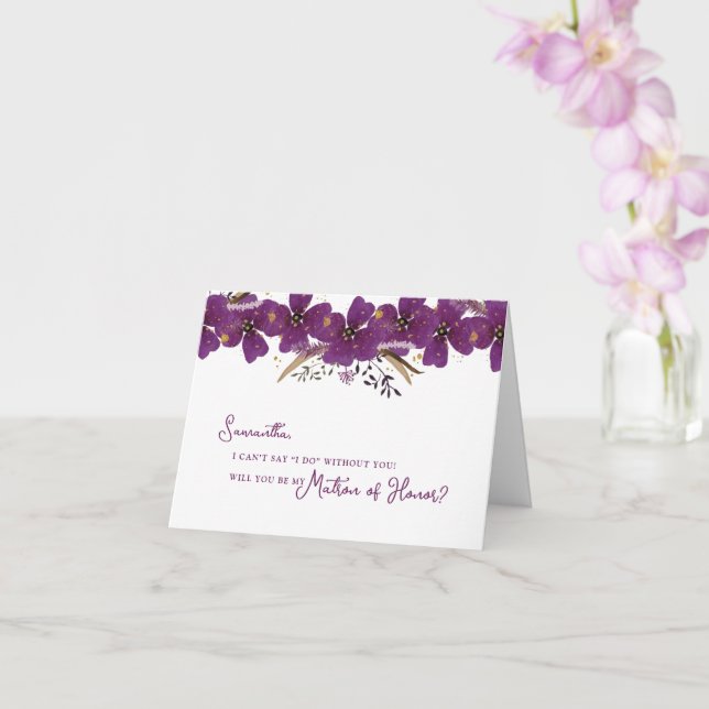 Carte Purple Serez-vous mon chef d'honneur Proposition (Orchidée)