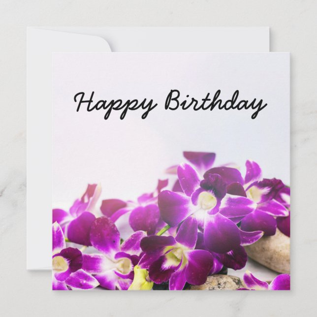 Carte Purple Thai Orchid est à l'anniversaire des arrièr (Devant)