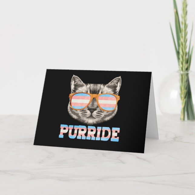Carte Purride Cat Pride LGBT Transgenre Drapeau Transgen (Devant)