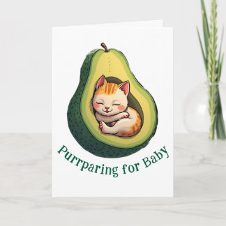 Carte Purrparing for Baby Cute Avocado Cat Pregnancy