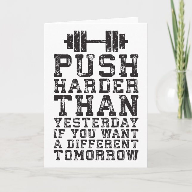 Carte Push plus dur que hier - Motivation de l'entraînem (Devant)