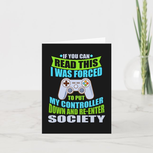 Carte Put Controller Down Re-enter Society Funny Gamer P (Devant)