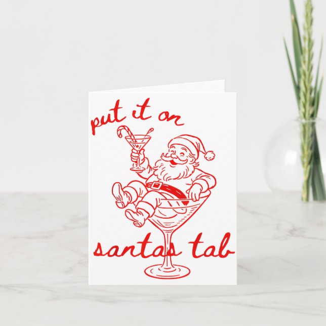 Carte Put It On Santas Tab Funny Christmas Santa Tail Re (Devant)