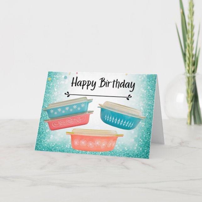 Carte Pyrex Love Joyeux Anniversaire Rose Daisy Snowflak (Devant)